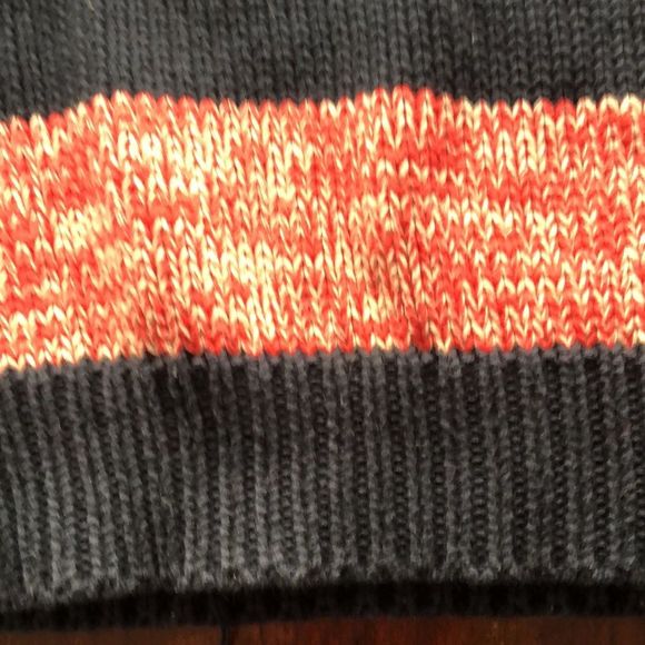 American Eagle navy and white/ red 100% cotton sweater sz XLarge/wide scoop neck - Picture 3 of 16